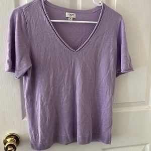 J. Crew factory short sleeved linen blend v-neck sweater